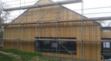 Holzfassade an Neubau einer KITA in Markoldendorf