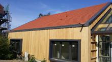 Holzfassade an Neubau einer KITA in Markoldendorf